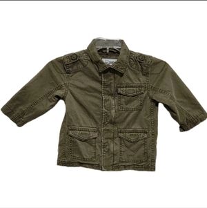 Children's Place Boys 2T Green Lightweight Full Zip Jacket Pockets Long Sleeve